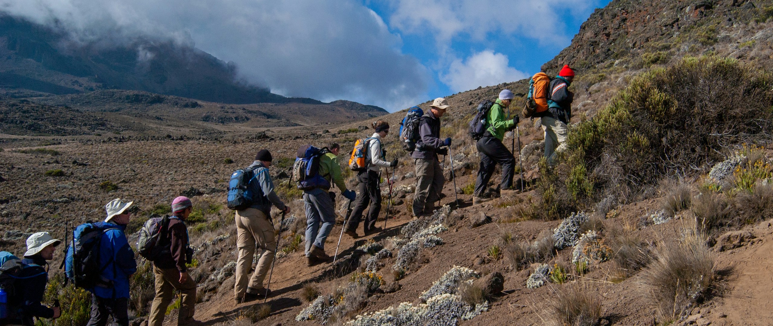 Trekkers on Mount Kilimanjaro, Tanzania